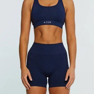 NWT Azur Fit Pro Seamless Bike Shorts 4.5" Women's S Lake Blue